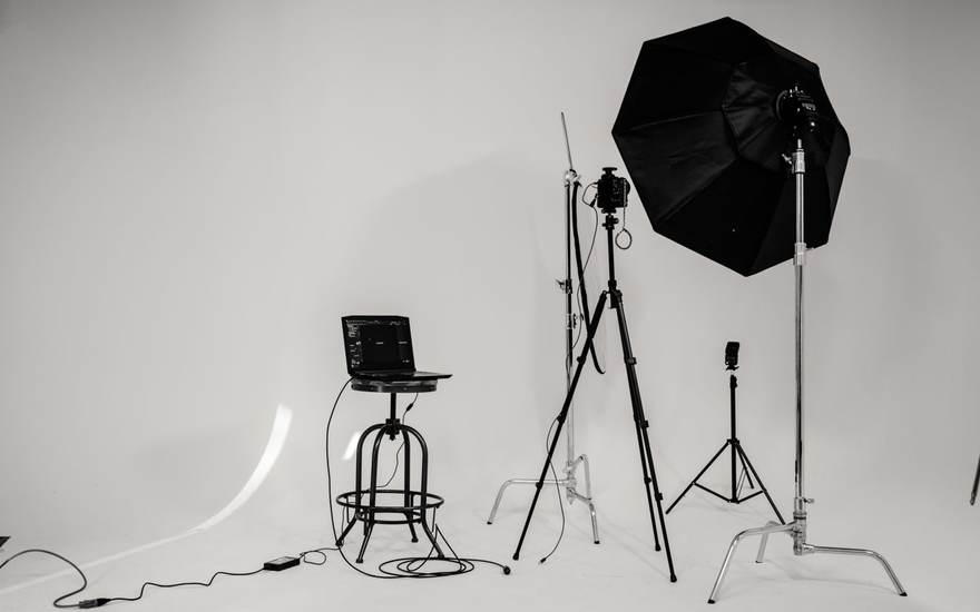 Web design for photographers and creative brands, shown with a photo studio