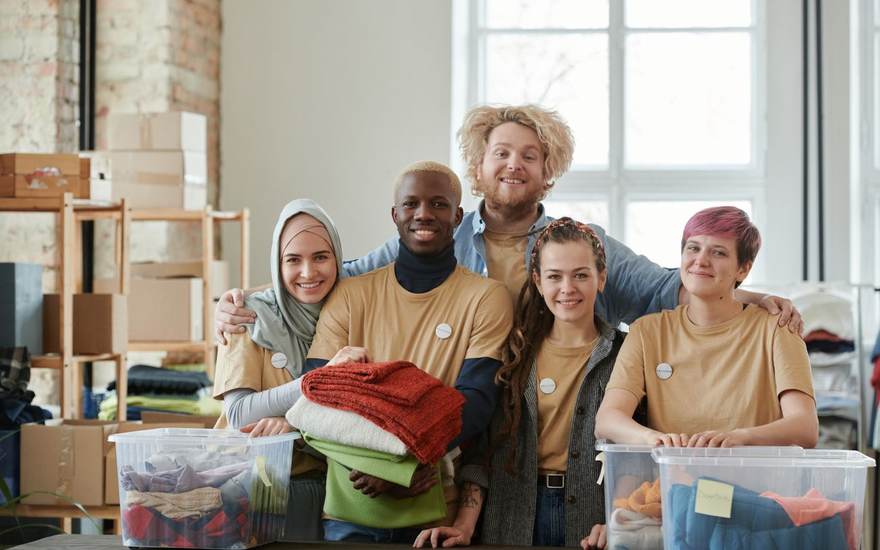 Web design for nonprofits, shown with a group of volunteers