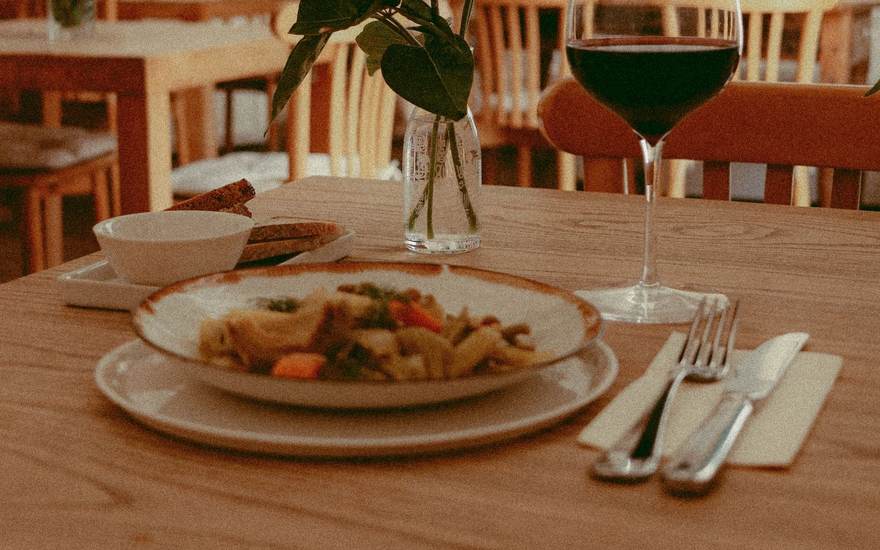 Web design for restaurants and hospitality, shown with a plated dish